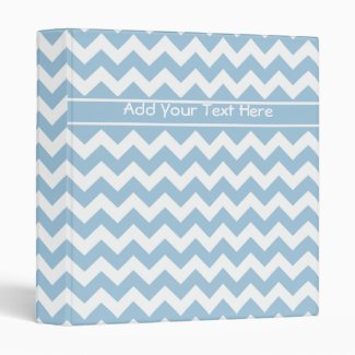 Custom Ring Binder or File Blue and White Chevrons