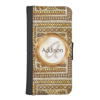 Custom Romanesque Monogram iPhone SE/5/5s Wallet