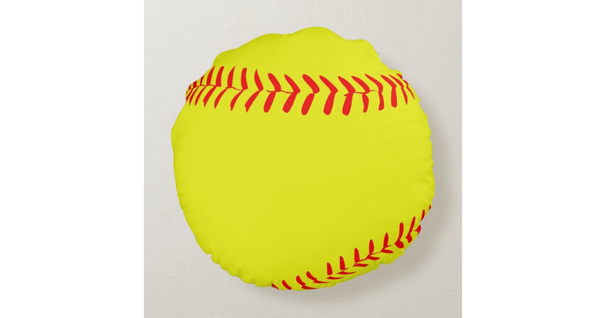 Custom Round Softball Pillow Zazzle