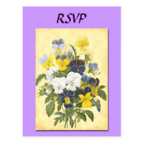 Custom RSVP Botanical VioletsPostcard postcards