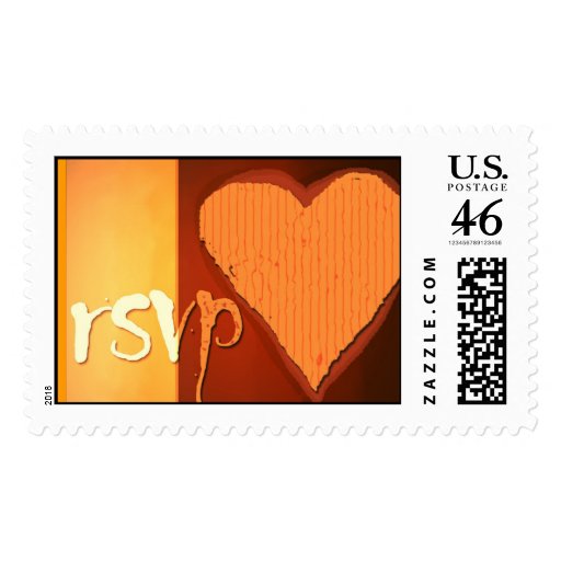 Custom RSVP Gold Heart postage
