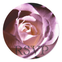 Custom RSVP Wedding Sticker Purple Rose