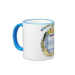 Custom Russian Blue cat crest mug - Flag of Russia