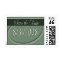 Custom sage green Save the Date postage by aslentz Custom sage green Save the Date postage