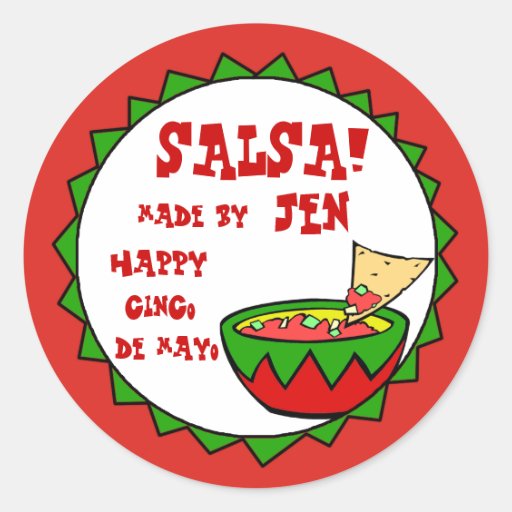 Custom Salsa Labels for Homemade Salsa Classic Round Sticker | Zazzle
