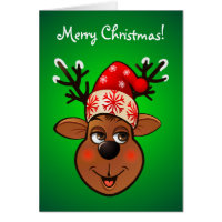 Custom Santa Claus's Reindeer Greeting Card