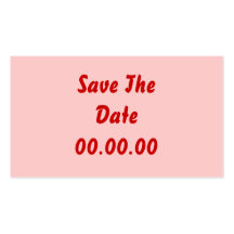 Custom, Save The Date. Red and Pink Business Card Template