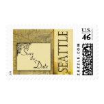 seattle, washington, save, date, vintage, old,