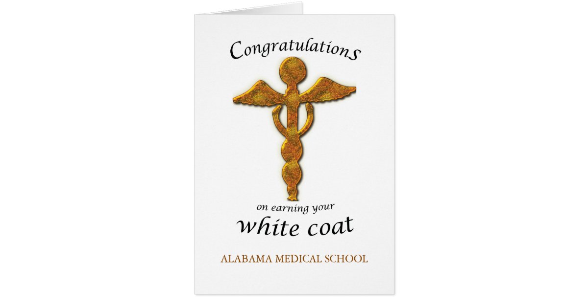 Custom School Name White Coat Ceremony Medical Card Zazzle