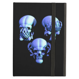 Custom See Hear Speak No Evil Skulls iPad Case