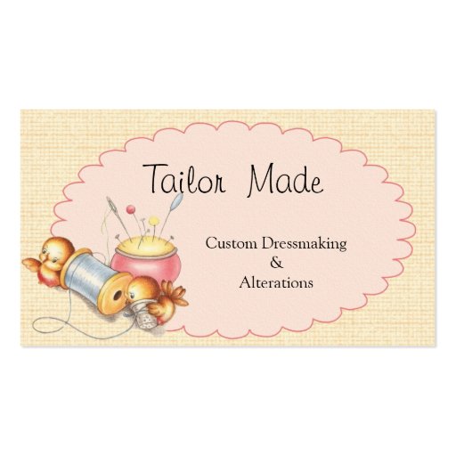 Custom Sewing Business Card (front side)
