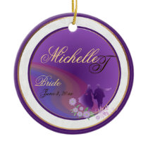 Custom Shades of Lavender Brides Keepsake Ornament