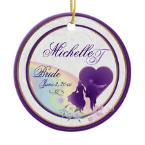Custom Shades of Lavender Brides Keepsake Ornament
