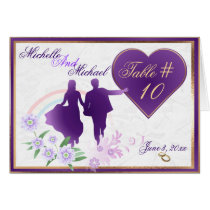 Custom Shades of Lavender Wedding Table Number Crd Cards