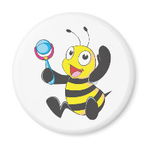 Custom Shirts : Baby with Rattle Bee Shirts Refrigerator Magnets