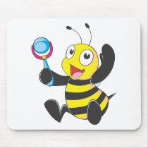 Custom Shirts : Baby with Rattle Bee Shirts Mousepads