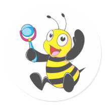 Custom Shirts : Baby with Rattle Bee Shirts Sticker