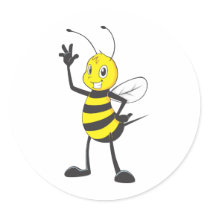 Custom Shirts : Happy Bee Shirts Round Stickers