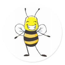 Custom Shirts : Happy Bee Shirts Round Sticker