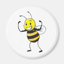 Custom Shirts : Strong Muscular Bee Shirts Fridge Magnets