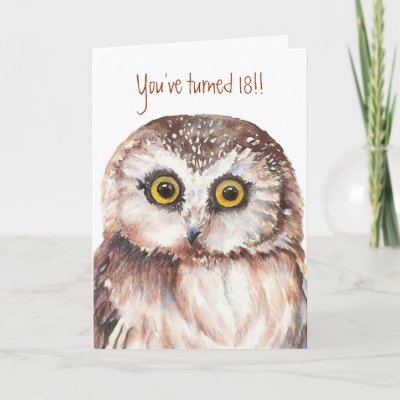 Personalized Birthday Cards on Custom Shocked Funny Little Owl 18th Birthday Card