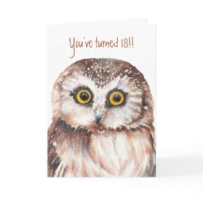 Personalized Birthday Cards on Custom Shocked Funny Little Owl 18th Birthday Card