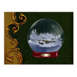 Custom Snowglobe Christmas Postcard