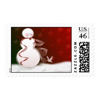 Custom Snowman Christmas Postage by aslentz