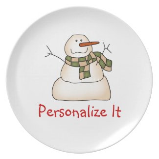 Custom Snowman Plate