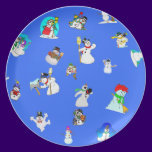 custom snowman plate plates