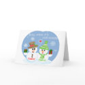 Custom Snowman Sweethearts Christmas Card.