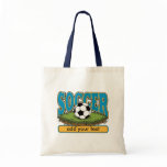 Custom Soccer Add Text Tote Bag