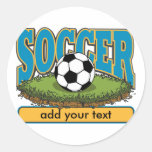 Custom Soccer Add Text Round Sticker