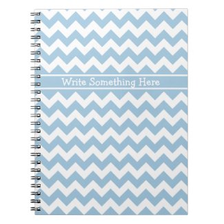 Custom Spiral Notebook, Blue and White Chevrons