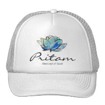 Custom Spiritual Name Hat: Blue Lotus Design