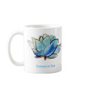 Custom Spiritual Name Mug: Blue Lotus Design