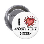 CUSTOM SPLATTER I HEART DESIGN buttons