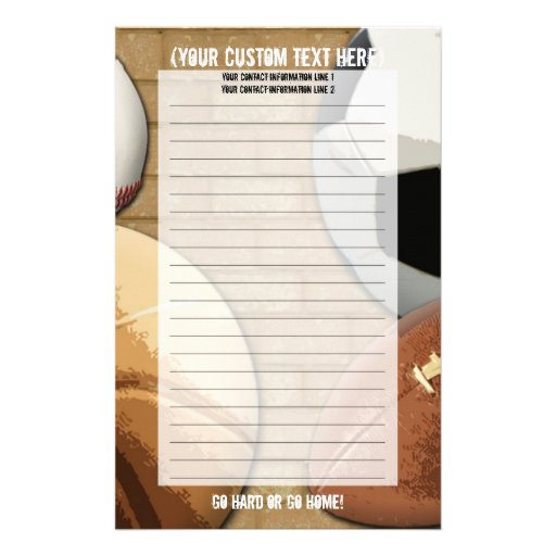 Custom Sports Stationery Zazzle