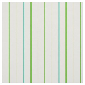 Custom Spring Green Stripes on White Pattern Fabric