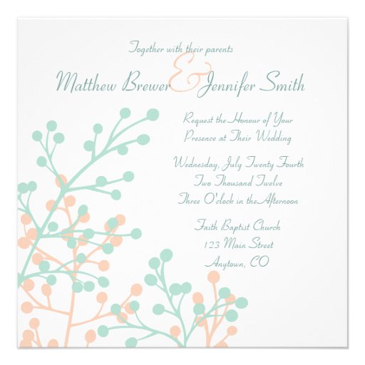 Custom Square Rustic Floral Wedding Invitation