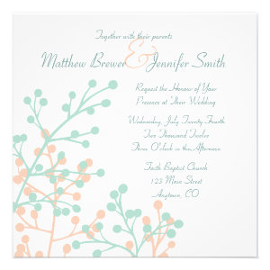 Custom Square Rustic Floral Wedding Invitation