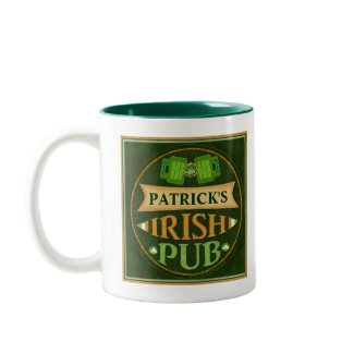 Custom St. Patrick's Irish Pub Beer Mug / Stein mug
