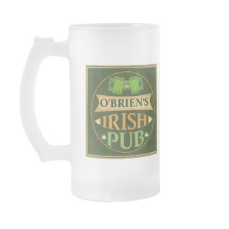 Custom St. Patrick's Irish Pub Beer Mug / Stein mug