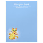 Custom Stationery - Angel Fairy Kitty Cat Art Letterhead
