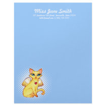 Custom Stationery - Angel Fairy Kitty Cat Art Letterhead