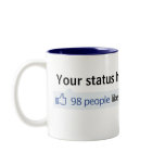 Custom Status Facebook thumbs up Mug