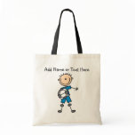 Custom Stick Figure Blue Soccer Player  Bag