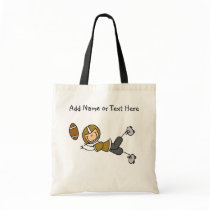 Custom Stick Figure Gold Football Player  Bag