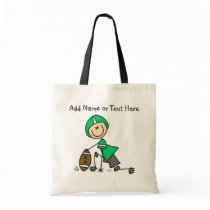 Custom Stick Figure Green Football Player  Bag