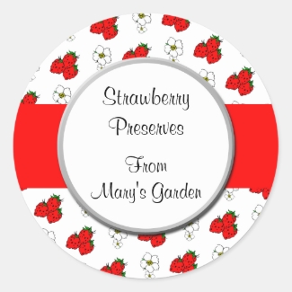 Custom Strawberry Pattern Canning Sticker